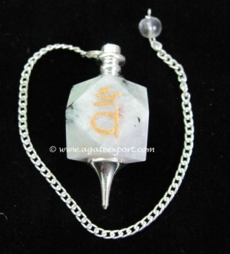 Rainbow Moonstone Sanskrit Pendulum.