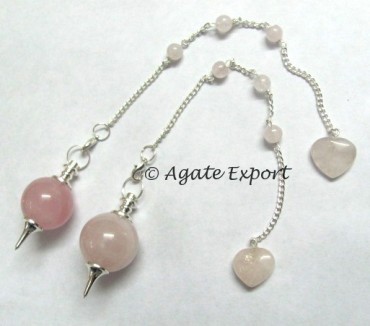 Rose Quartz Tear Drop Dowsing Pendulums