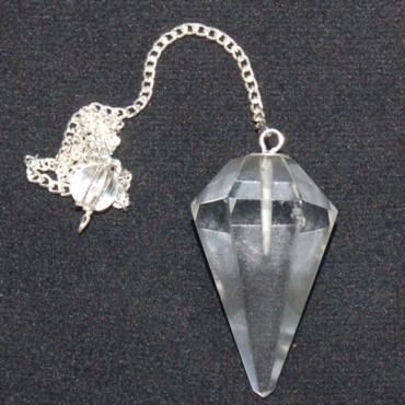 Crystal Quartz 6 Faceted Pendulums