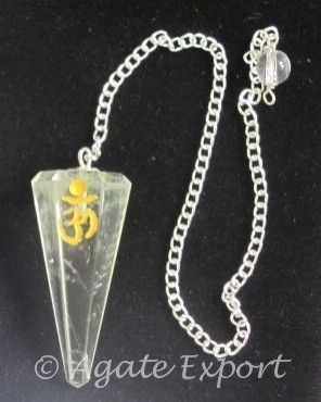 Crystal Quartz Om Pendulums.