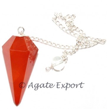 Carnelian  Faceted Pendulum