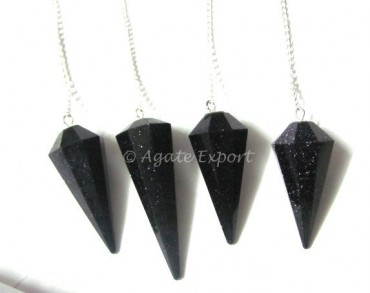 Black Sunstone 6 Faceted Pendulums
