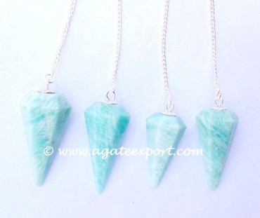Amazonite 6 Faceted Pendulums