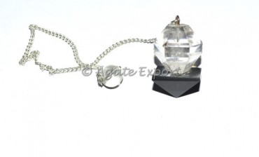 Faceted Crystal Quartz Pendulum
