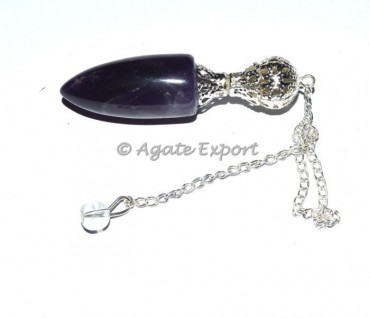 Amethyst Bullet Metal Pendulum