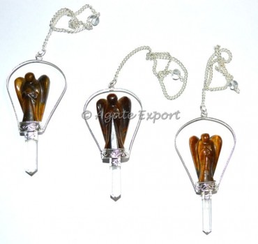 Tiger Eye Healing Angel Pendulum