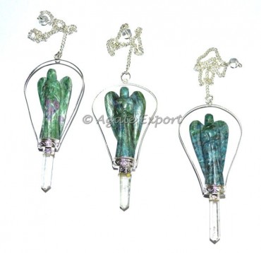 Ruby Zeocite Healing Angel Pendulum