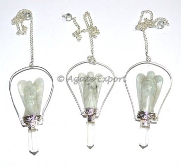 Rainbow MoonStone Angel Pendulums