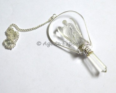 Crystal Quartz Angel Pendulums
