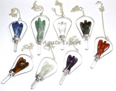 Mix Gemstone Angel Pendulums