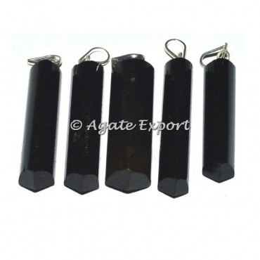 Black Tourmaline Pencil Pendants