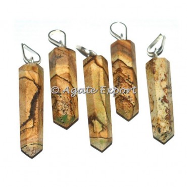 Picture Jasper Pencil Pendants