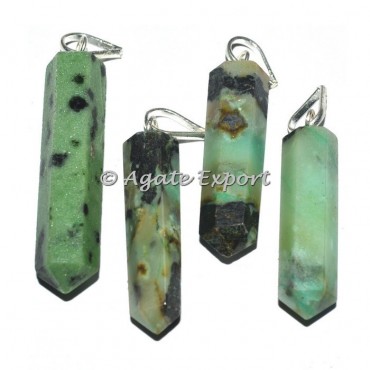 Green Zoisite Pencil Pendants