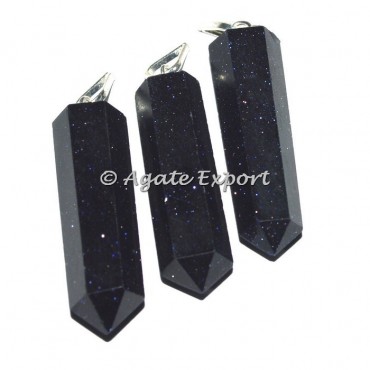 Blue Sunstone Pencil Pendants