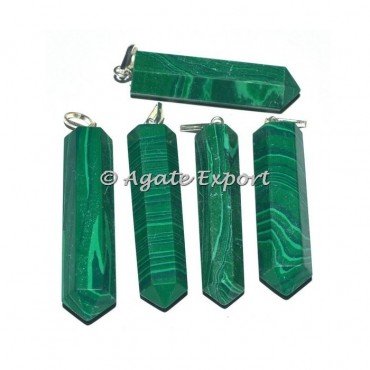 Synthetic Malachite Pencil Pendants