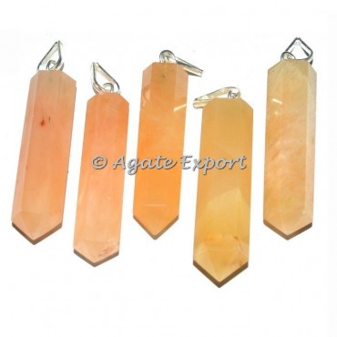 Orange Aventurine Pencil Pendants