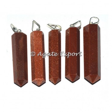 Brown Sunstone Pencil Pendants