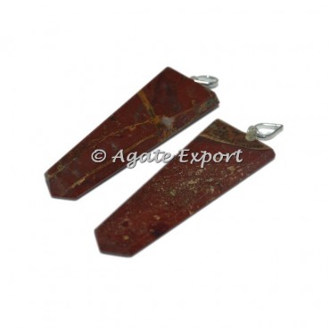 Red Jasper Flat Pencil Pendants