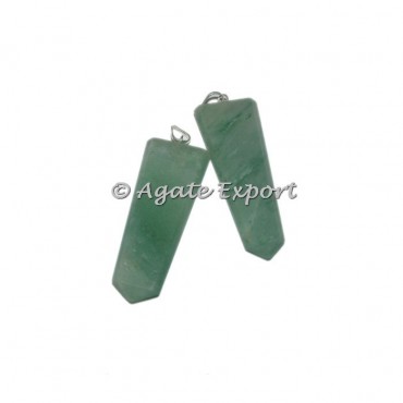 Green Aventurine Flat Pencil Pendants