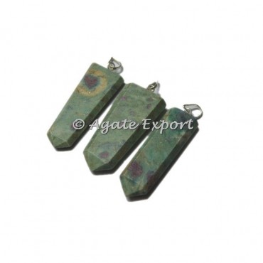 Ruby Zoisite Flat Pencil Pendants