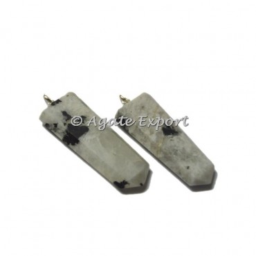 Rainbow Moonstone Flat Pencil Pendants