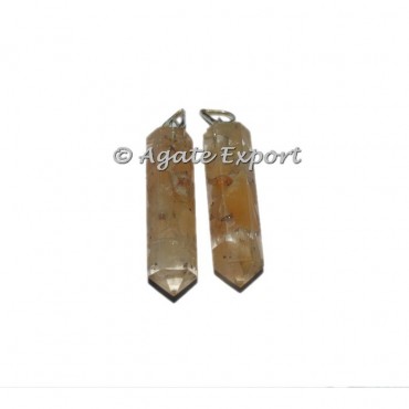Golden Quartz Orgonite Pencil Pendant