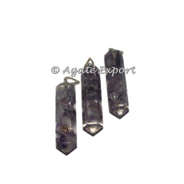 Amethyst Orgonite Pencil Pendant