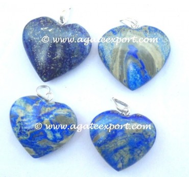 Lapis Lazuli Hearts Pendants.
