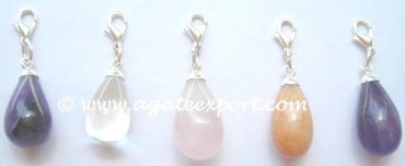 Mix Agate Drop Metal Made Pendants