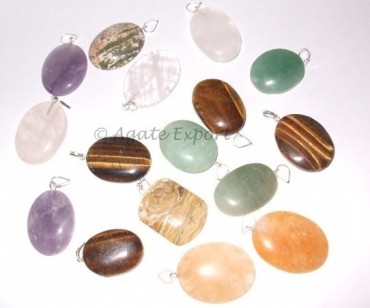 Mix Agate Oval Pendants