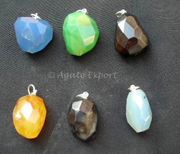 Faceted Tumbled Pendants