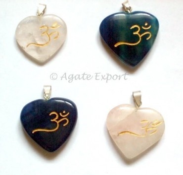 Gemstone Om Pendants