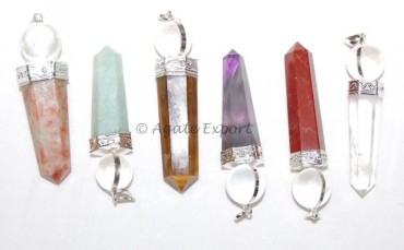 Mix Gemstone 2 Pcs Healing Pendants