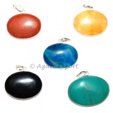 Mix Agate Oval Pendants