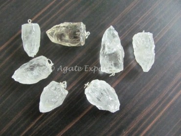 Crystal Quartz Hammerd Pendants