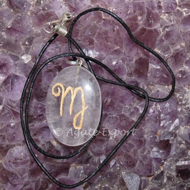 Crystal Quartz Virgos Zodiac Sign Pendants