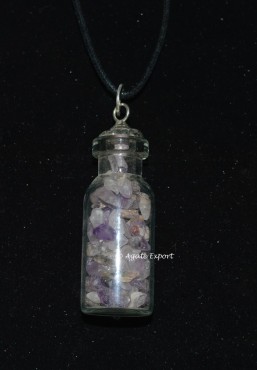 Amethyst Chips Bottle Pendant