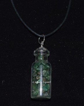 Green Jade Chips Bottle Pendant