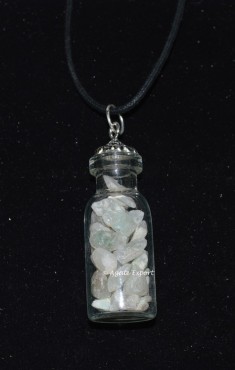 Light Green Aventurine Chips Bottle Pendant