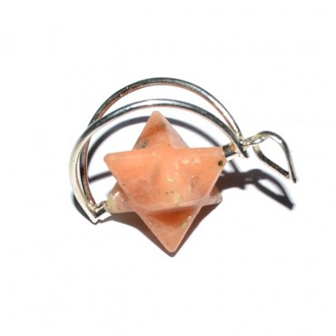 Moon Stone Cage Star Pendants