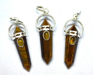 tiger Eye Double Point Pendants