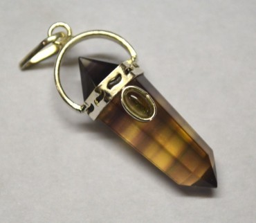 Multi Flourite Double Point Pendants