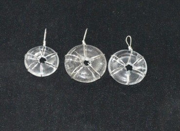 Crystal Quartz Donuts Wrap Pendants