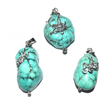 turquise Tumbled Pendants