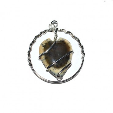 Agate Heart Wrap Pendants