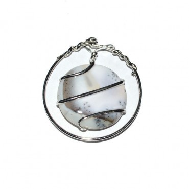 Agate Disc Wrap Pendants