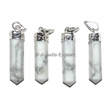 White Howlite Pencil Pendants