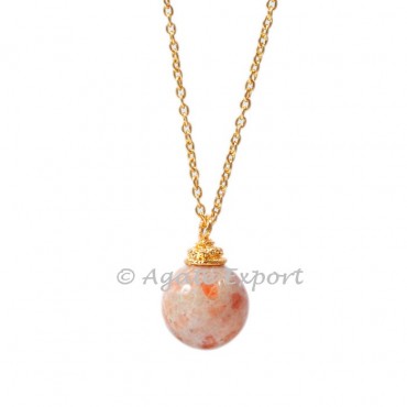 Sunstone Ball Pendants