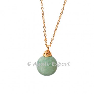 Green Aventurine Ball Pendants