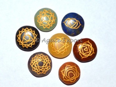 Poket Small Engraved Seven Chakra Set